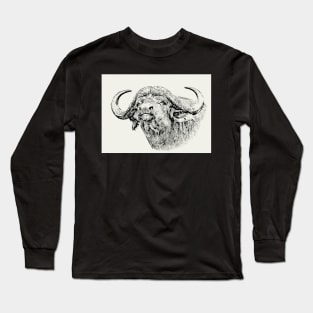 Buffalo Bull, Close Up | African Wildlife Long Sleeve T-Shirt